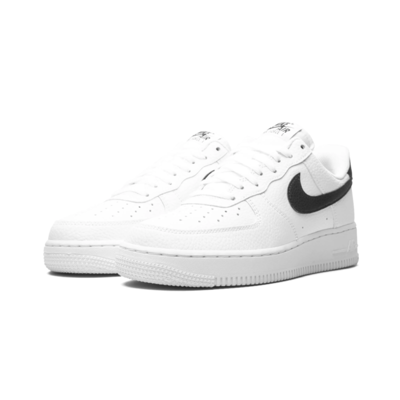 Nike Air Force 1 Low '07 - White Black Pebbled Leather