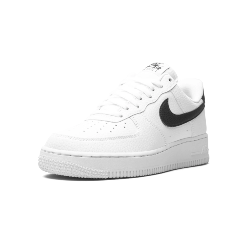 Nike Air Force 1 Low '07 - White Black Pebbled Leather